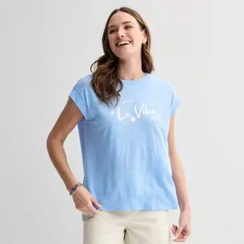 Женский топ с короткими рукавами для мышц Sonoma Goods For Life, цвет blue vibe graphic