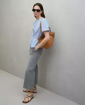 Женский топ с короткими рукавами и бантом Easy Wear, синий