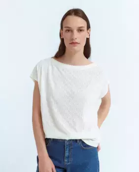 Женский топ с короткими рукавами и круглым вырезом Vila, цвет Nude