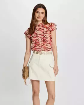 Женский топ с короткими рукавами и принтом Morgan, мультиколор