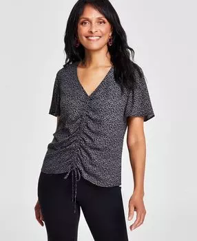 Женский топ с короткими рукавами и рюшами спереди I.N.C. International Concepts