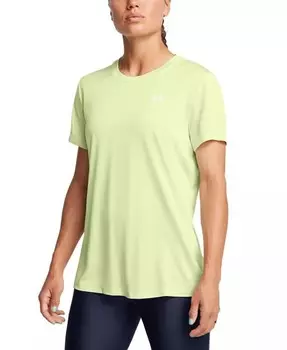 Женский топ с короткими рукавами Tech™ Twist Under Armour, зеленый