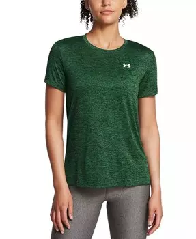 Женский топ с короткими рукавами Tech™ Twist Under Armour, зеленый