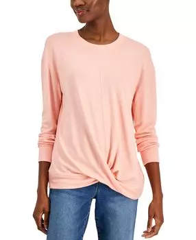 Женский топ с круглым вырезом и застежкой спереди, созданный для macy's Style &amp; Co