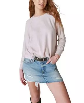 Женский топ с круглым вырезом из джерси Cloud с длинными рукавами Lucky Brand, фиолетовый