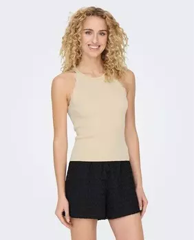 Женский топ с круглым вырезом Jdy, бежевый