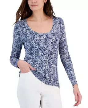 Женский топ с круглым вырезом, созданный для macy's INC International Concepts, мульти