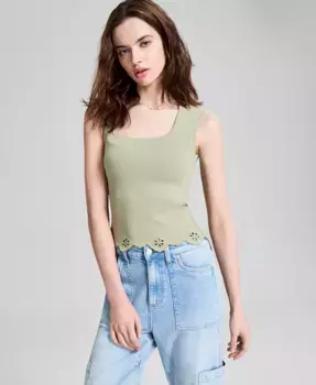 Женский топ с квадратным вырезом и ажурной отделкой And Now This, зеленый