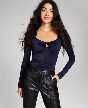 Женский топ с квадратным вырезом и длинными рукавами с замочной скважиной And Now This