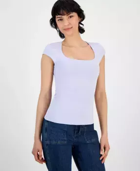 Женский топ с квадратным вырезом и короткими рукавами And Now This, фиолетовый
