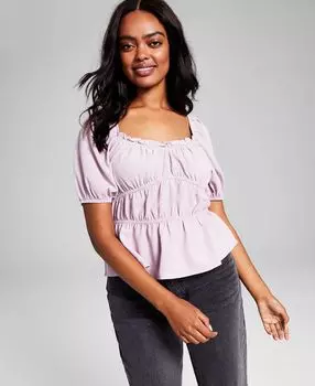 Женский топ с квадратным вырезом и короткими рукавами-фонариками And Now This