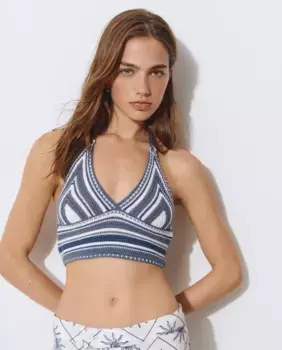 Женский топ с лямкой крючком Brownie, синий