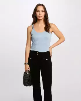 Женский топ с металлическими деталями на бретелях Morgan, голубой