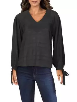 Женский топ с оборками и завязками на рукавах Collective Concepts, черный