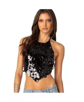 Женский топ с открытой спиной и пайетками Caelia Edikted, черный