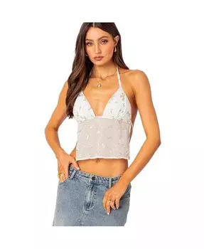 Женский топ с открытой спиной и вышивкой Edikted, белый