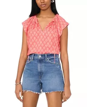 Женский топ с открытым вырезом и развевающимися рукавами с принтом 1.STATE, оранжевый