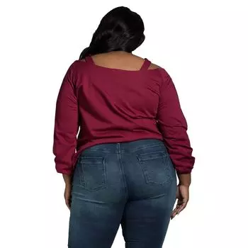 Женский топ с открытыми плечами и длинными рукавами Poetic Justice больших размеров с V-образным вырезом и открытыми плечами Poetic Justice