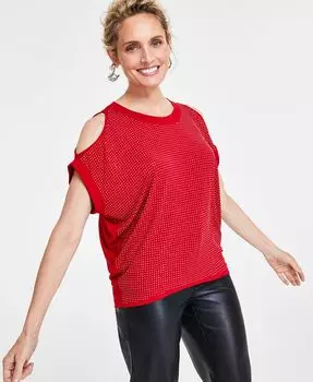 Женский топ с открытыми плечами и шипами I.N.C. International Concepts, красный