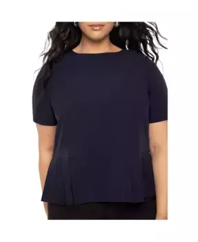 Женский топ с плиссированной кромкой ELOQUII, синий