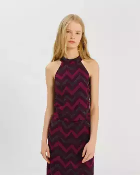 Женский топ с принтом и открытой спиной Noon, фуксия