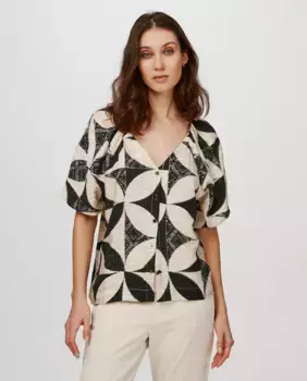 Женский топ с принтом Object, черный