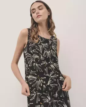 Женский топ с проймами с цветочным принтом Roberto Verino, черный