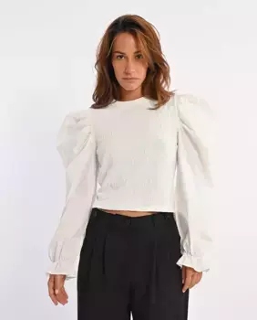 Женский топ с пышными плечами и длинными рукавами Lili Sidonio, кремовый