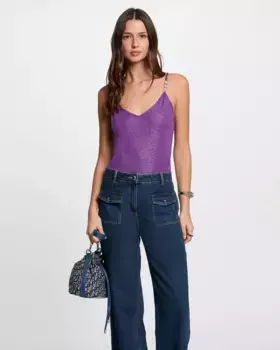 Женский топ с регулируемыми тонкими бретелями Morgan, пурпурный