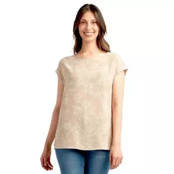 Женский топ с рукавом долман и вставкой из трикотажа на пуговицах Apt. 9, цвет taupe stencil floral