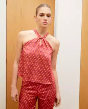 Женский топ с рюшами и люрексом Green Coast, красный