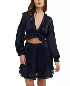 Женский топ с рюшами и запахом Yoryu Bebe, синий