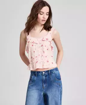 Женский топ с широкими бретелями и рюшами And Now This, розовый