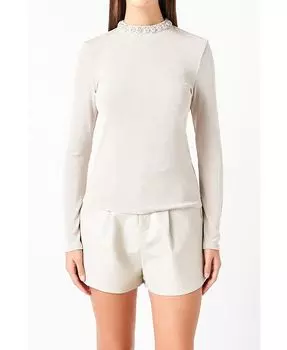 Женский топ с украшением endless rose, тан/бежевый