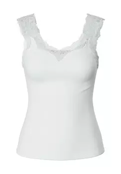 Женский топ с V-образным вырезом и кружевными деталями PIECES, цвет 188927 Bright White