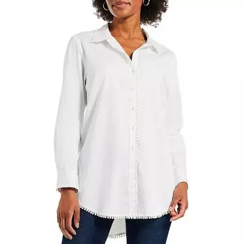 Женский топ с V-образным вырезом и застежкой на пуговицы Nic + Zoe, цвет paper white