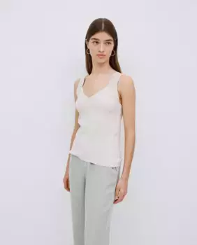 Женский топ с V-образным вырезом и широкими бретелями Yerse, бежевый