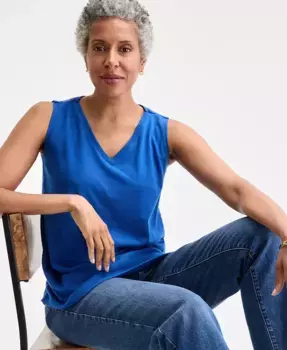Женский топ с V-образным вырезом Style & Co, синий