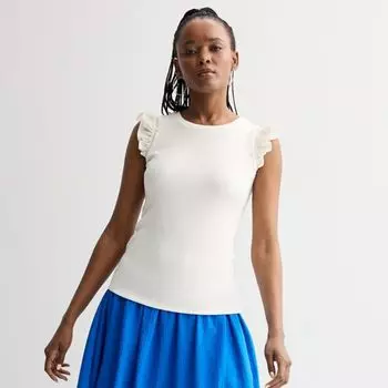 Женский топ с воланами из комбинированных материалов Nine West, цвет daisy dew