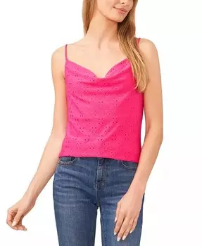 Женский топ с воротником-хомутом на бретельках с люверсами CeCe, розовый