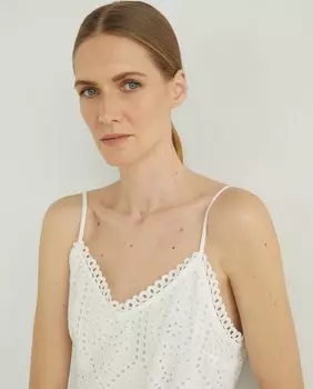 Женский топ с воротником-стойкой из 100% органического хлопка Yas, белый