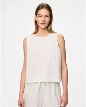 Женский топ с вышивкой из хлопка Pieces, белый