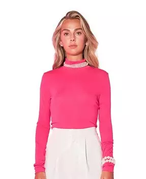 Женский топ с высоким воротником endless rose, розовый