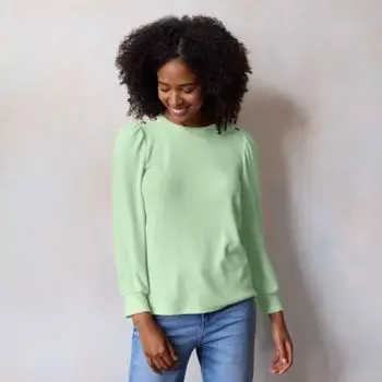 Женский топ с высокими манжетами Lc Lauren Conrad, цвет valor green