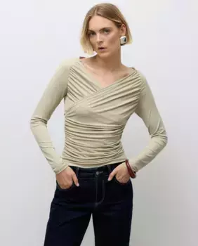Женский топ с запахом и сборками Vero Moda, белый