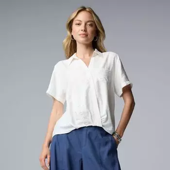 Женский топ с запахом и струящимся силуэтом Simply Vera Vera Wang, цвет coconut milk