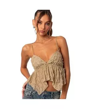 Женский топ с завязками на спине и оборками Edikted, зеленый