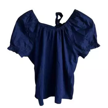 Женский топ с завязками на спине синего цвета J.Crew