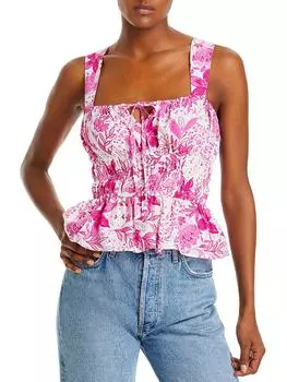 Женский топ с завязкой на шее и сборками Aqua, розовый/белый