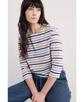 Женский топ Sailor с рукавом три четверти Seasalt Cornwall, розовый